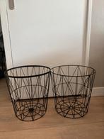 Zwarte Draadmanden - Set van 2, Huis en Inrichting, Woonaccessoires | Schalen en Manden, Ophalen, Gebruikt, Rond