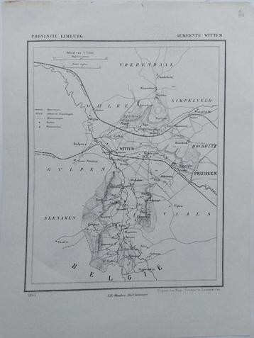 66 / Wittem Simpelveld Mechelen Litho uit 1865 van J. Kuyper beschikbaar voor biedingen
