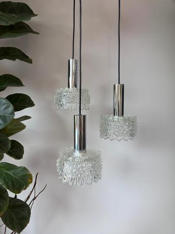 Vintage Glazen Tulp-Vormige Cascade Hanglamp beschikbaar voor biedingen