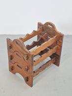 Vintage brutalist eiken hout wijnrek japandi 1960 modulair, Ophalen of Verzenden, N, Minder dan 50 cm, Hout