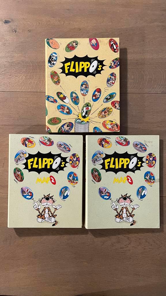 Flippo Map 1 + Map 2 COMPLEET t/m 400 + vele dubbele in map, Verzamelen, Flippo's, Verzameling, Joker, Met verzamelmap(pen), Ophalen of Verzenden