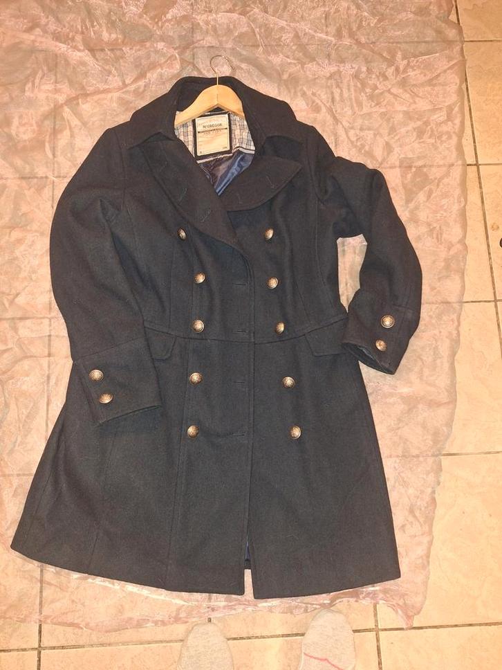 Mc Gregor wollen  Winterjas - Maat 44 - Donkerblauw/Zwart, Kleding | Dames, Jassen | Winter, Zo goed als nieuw, Maat 42/44 (L)