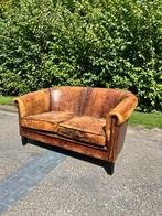 Vintage schapenleren bank, Huis en Inrichting, Ophalen, Gebruikt, 75 tot 100 cm, Leer