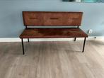 Bodilson Dexter eetkamerbank, microleder cognac – 148cm, Ophalen, Zo goed als nieuw, Leer