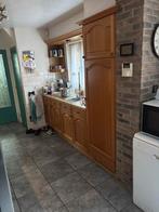 Houten Keuken, Huis en Inrichting, Keuken | Complete keukens, Ophalen, Gebruikt, Bruin, Dubbelwandige keuken