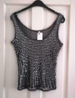 Vero Moda feestelijke donker grijze top +pailletjes 36 24511