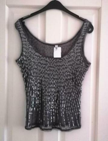 Vero Moda feestelijke donker grijze top +pailletjes 36 24511 beschikbaar voor biedingen