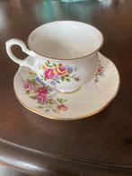 Crown Staffordshire Theekopje en Schotel Vintage Bloemen, Ophalen of Verzenden
