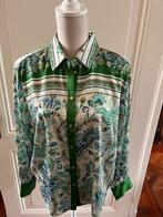 Mooie satijn look blouse van de Zara maat XL, Groen, Ophalen of Verzenden, Zo goed als nieuw, Maat 46/48 (XL) of groter