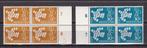 Nederland NVPH nr. 757-758 Postfris in blokken van vier   , Verzenden, Na 1940, Postfris