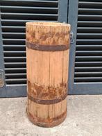 Oude houten karnton vaas bloempot, N, Rond, Ophalen of Verzenden, Minder dan 25 cm