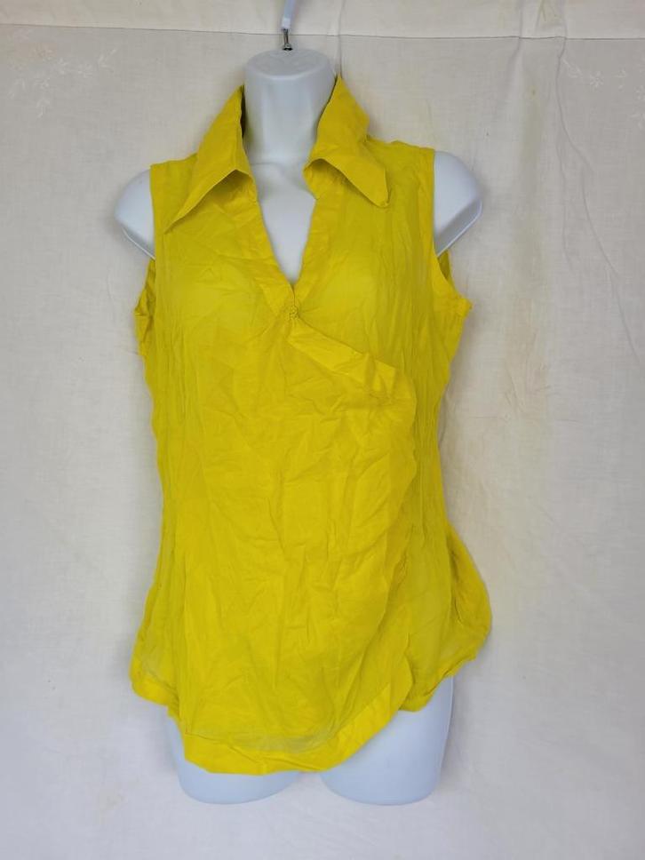 Leuk geel damesshirt met puntkraag mt 40 merk Superstar, Kleding | Dames, T-shirts, Zo goed als nieuw, Maat 38/40 (M), Geel, Zonder mouw