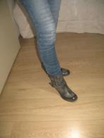 Leren Enkellaarzen Zwart Grijs Maat 39, Zwart, Lage of Enkellaarzen, Ophalen of Verzenden, Zo goed als nieuw