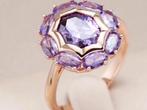 Geweldige nieuw ring edelstenen geslepen Amethist 14 k GP, Verzenden, Nieuw, 17 tot 18, Met edelsteen