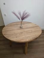 Ronde houten eettafel, Huis en Inrichting, Ophalen, Rond, Zo goed als nieuw, Vijf personen of meer