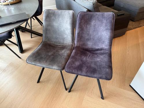 Velour eetkamerstoelen 6x, Huis en Inrichting, Stoelen, Gebruikt, Vijf, Zes of meer stoelen, Stof, Grijs, Ophalen