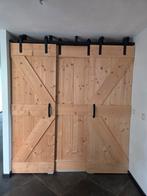 3 boeren schuifdeuren geschaafd steigerhout inclusief rails, Doe-het-zelf en Verbouw, Ophalen, Zo goed als nieuw, Binnendeur, 200 tot 215 cm