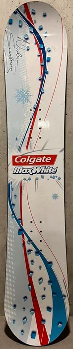 Snowboard met bindingen gesigneerd door Nicolien Sauerbreij, Ophalen, Zo goed als nieuw, Board