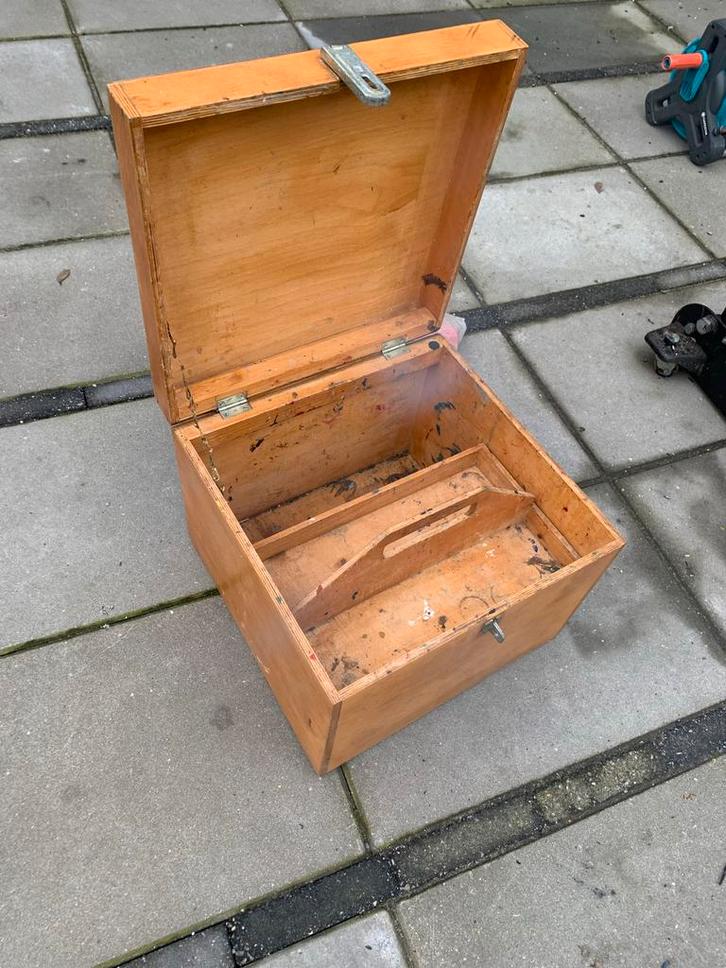 Vintage Houten Schilderskist, Hobby en Vrije tijd, Schilderen, Gebruikt, Overige typen, Ophalen