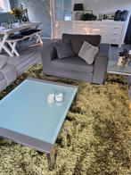 Salontafel met bijzettafel  met melk glasplaat, Ophalen, Gebruikt, 50 tot 100 cm, 50 tot 100 cm