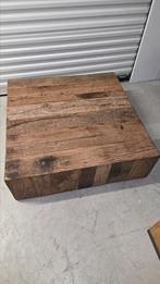 Salontafel eiken oud hout 100x100cm verrijdbaar, Huis en Inrichting, Ophalen, Eikenhout, Zo goed als nieuw, Minder dan 50 cm