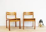 Set van 2 houten vintage stoelen. Retro stoel, Brutalist, Huis en Inrichting, Stoelen, Ophalen, Twee, O, Bruin