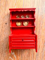Vintage Lundby kast rood, Ophalen of Verzenden, Gebruikt, Poppenhuis