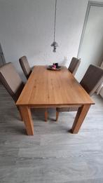 Eetkamer tafel met 4 stoelen, mat antiek, Huis en Inrichting, Complete eetkamers, Ophalen, Gebruikt, 4 tot 6 stoelen