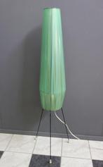 50 jaren groen lint vloerlamp raket 3 zwart metaal poten, Huis en Inrichting, Lampen | Vloerlampen, 100 tot 150 cm, Gebruikt, Vintage