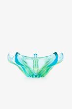 Vintage Murano blauw-groene fruitschaal, Ophalen of Verzenden
