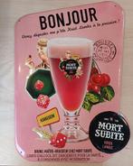 Mort Subite Kriek Origineel Reclamebord Metaal Met Reliéf, Verzamelen, Biermerken, Ophalen, Nieuw, Reclamebord, Plaat of Schild