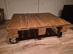 Salontafel pallettafel op wielen, Huis en Inrichting, Tafels | Salontafels, Ophalen, 50 tot 100 cm, 50 tot 100 cm, Zo goed als nieuw