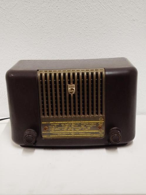 Jaren’50 Philips bakeliet buizenradio-Philetta54-L(BD233U-L), Antiek en Kunst, Antiek | Tv's en Audio, Ophalen of Verzenden