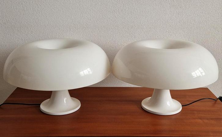 Set Nesso tafellampen Giancarlo Mattioli, Artemide Milano., Huis en Inrichting, Lampen | Tafellampen, Zo goed als nieuw, Minder dan 50 cm