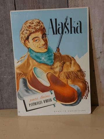Oud reclamebord pantoffels Alaska beschikbaar voor biedingen