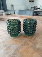 groene waxinelichtjes met glas druppels, Overige materialen, Ophalen of Verzenden, Zo goed als nieuw, Kandelaar