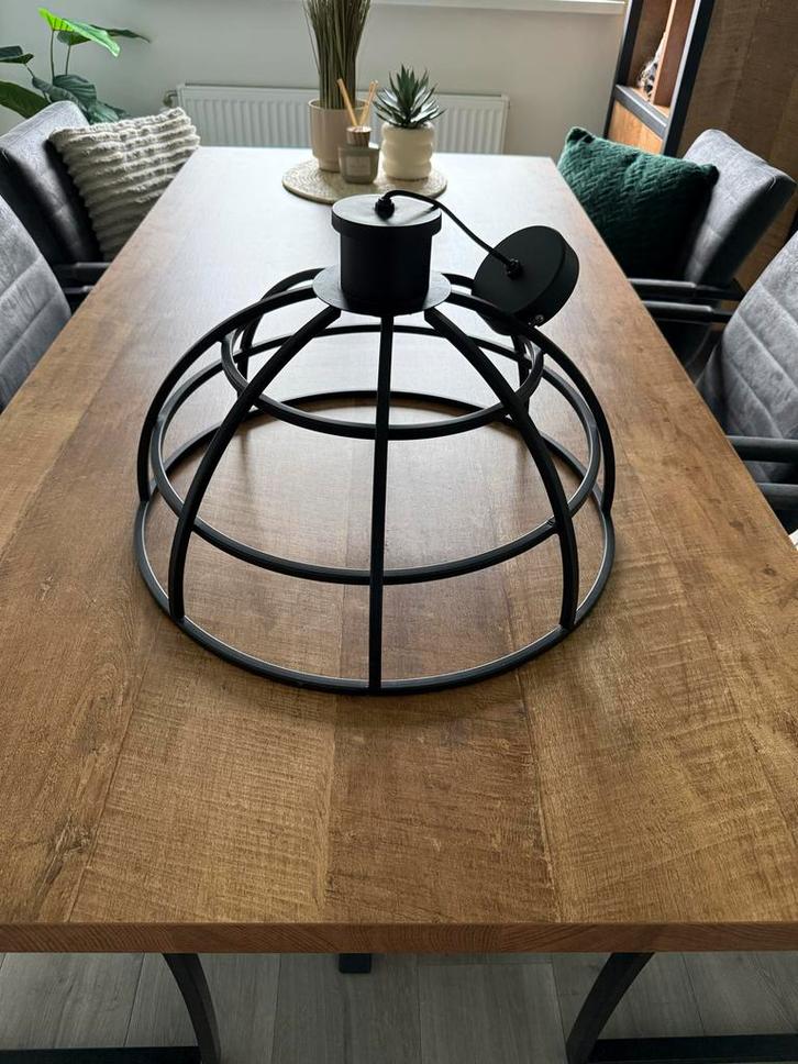 Industriële Hanglamp - Zwart Metaal, Huis en Inrichting, Lampen | Hanglampen, Zo goed als nieuw, Minder dan 50 cm, Metaal, Ophalen
