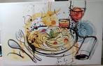 Canvas doek, pasta menu, Antiek en Kunst, Ophalen