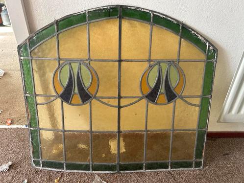 Antiek loden glas in lood raamwerk Paneel Art Nouveau Stijl, Antiek en Kunst, Antiek | Glas en Kristal, Ophalen