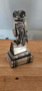Uil op 3 boeken Gelria 95% Tin, Antiek en Kunst, Antiek | Tin, Ophalen of Verzenden