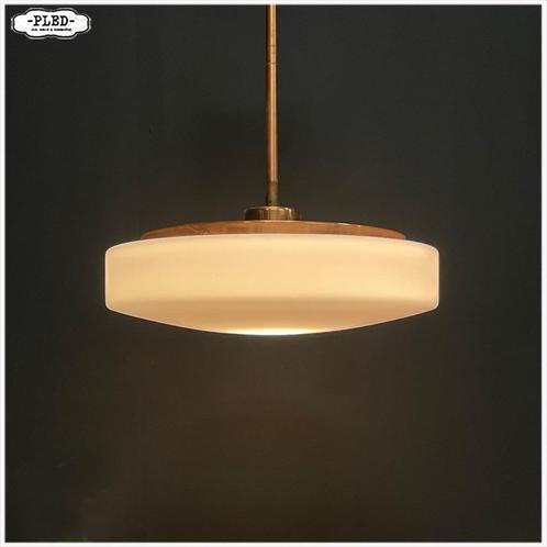 Vintage Space Age opaline pendellamp - 1972 -  midcentury, Huis en Inrichting, Lampen | Hanglampen, Gebruikt, Minder dan 50 cm