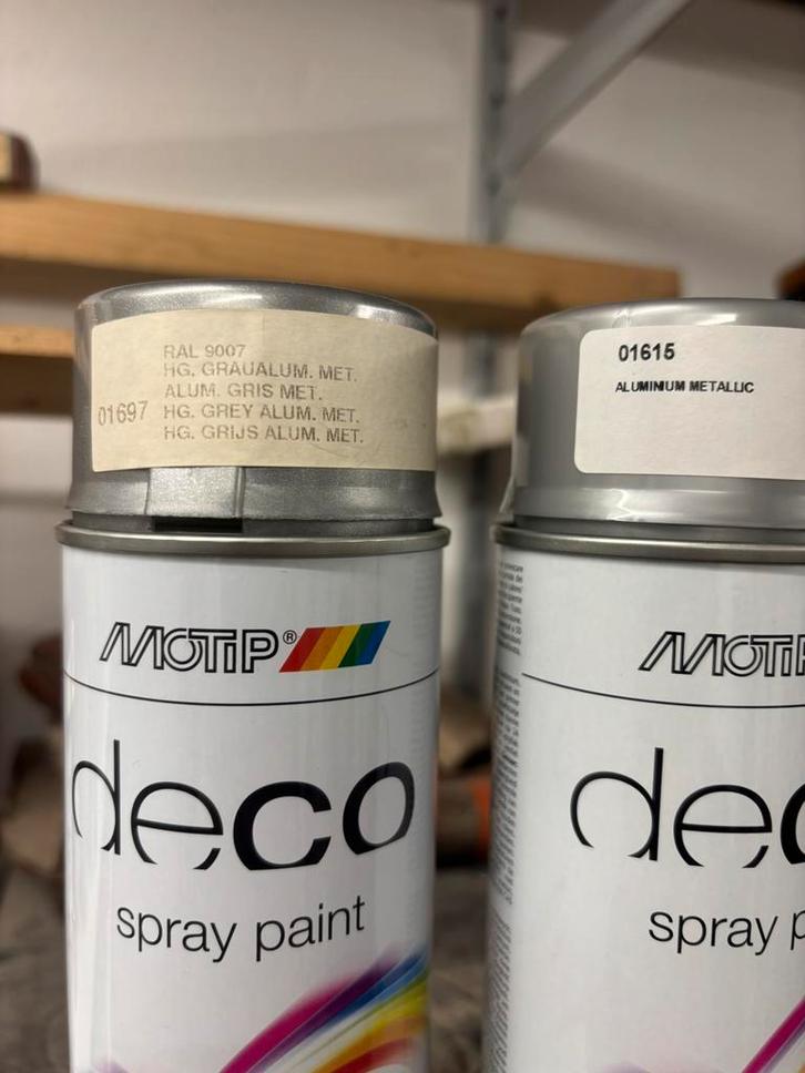 10 spuitbussen metallic/high gloss, Doe-het-zelf en Verbouw, Verf, Beits en Lak, Zo goed als nieuw, Ophalen of Verzenden