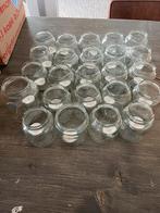 24 glazen potjes met waxinelichtje 8uur branden / bruiloft, Ophalen, Nieuw, Overige materialen, Minder dan 25 cm
