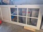 Schuifdeur voor binnen incl rail en met bewerktglas, Ophalen, Gebruikt, 80 tot 100 cm, Binnendeur