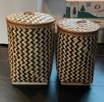 Rieten manden set van 2 met deksel, Ophalen, Mand, Rond, Zo goed als nieuw