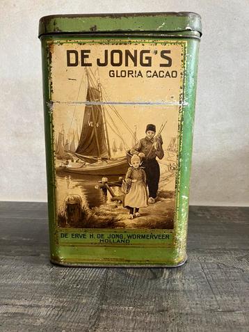 De Jong’s Gloria cacao blik beschikbaar voor biedingen