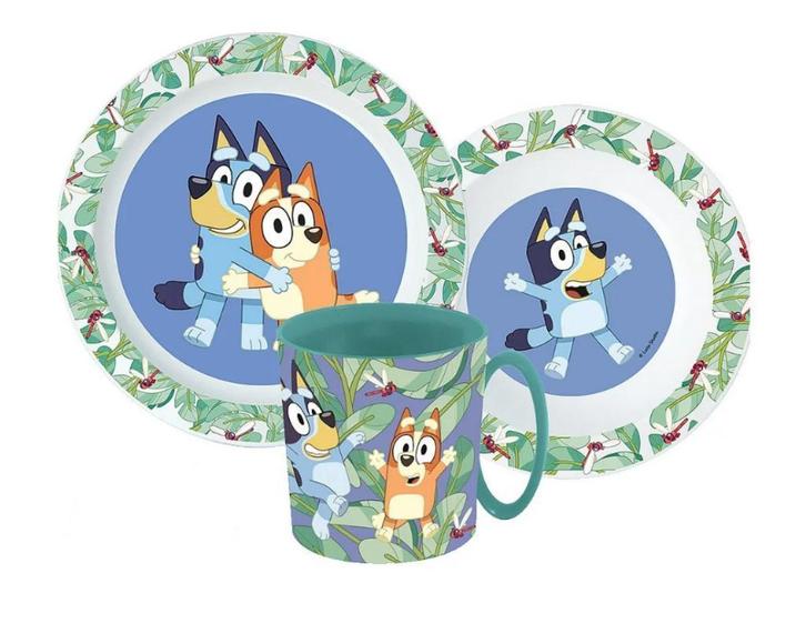Bluey Kinderservies met Mok - Magnetron, Kinderen en Baby's, Overige Kinderen en Baby's, Nieuw, Ophalen of Verzenden
