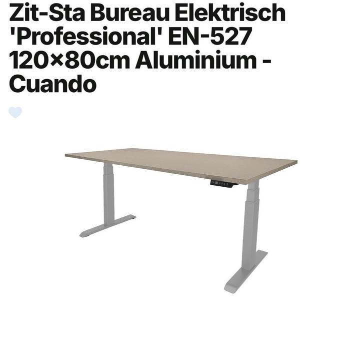 Elektrisch Zit-Sta Bureau 120x80cm - Nieuwstaat!, Huis en Inrichting, Bureaus, Zo goed als nieuw, Stabureau, Elektrisch, Ophalen