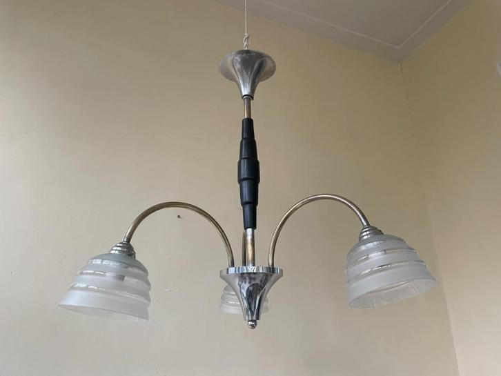Lamp Hanglamp Plafondlamp art deco 1930 Frans, Antiek en Kunst, Antiek | Lampen, Ophalen of Verzenden