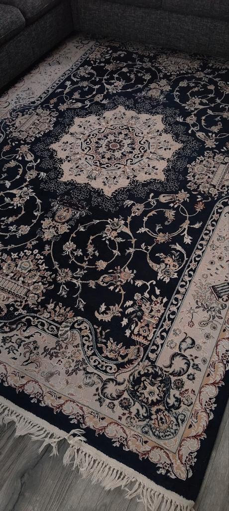 Prachtig oosters tapijt donkerblauw, Huis en Inrichting, Stoffering | Tapijten en Kleden, Gebruikt, 200 cm of meer, 200 cm of meer